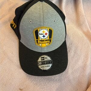 New Era Steelers 39THIRTY Gray and Black Cap